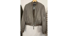 ALL SAINTS leather jacket Avalon Bomber Pistachio Green women Size 12 Bargain