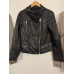 all saints leather jacket women’s Bales Biker WL116E 197364 Size 12 New Black