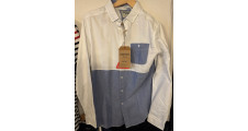 Men’s shirt Goodsouls Brand Since Mmv11 White/blue With Pocket Cheap Price