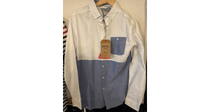 Men’s shirt Goodsouls Brand Since Mmv11 White/blue With Pocket Cheap Price