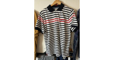 slazenger t-shirt polo shirt medium navy/white/red stripe Rare Cheap Price new