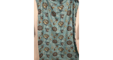 tape top Lined curtains 66x72” Colour Teal With Multi Pattern cheap