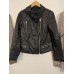 all saints leather jacket women’s Bales Biker WL116E 197364 Size 12 New Black