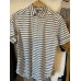 G-Star Raw mens T-shirt Size Medium Grey White Striped Short Sleeve Rrp £75.