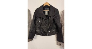 all saints leather jacket women’s Bales Biker WL116E 197364 Size 12 New Black