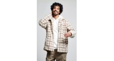 BURTON Mens Check Shacket new cream/grey size large jacket/coat cheap.