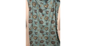 tape top Lined curtains 66x72” Colour Teal With Multi Pattern cheap
