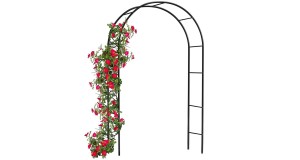 Metal Garden Arch Heavy Duty Strong Tubular Rose Climbing Plants Archway 2.4m