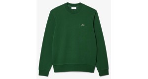 Lacoste Mens Organic Cotton Fleece Crew Neck Sweatshirt / Green / RRP £109