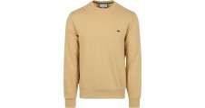 Lacoste Mens Organic Cotton Fleece Crew Neck Sweatshirt / Beige / RRP £109