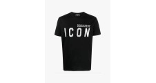 DSQUARED2 MEN BE ICON COOL T-SHIRT BLACK/SILVER