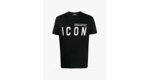 DSQUARED2 MEN BE ICON COOL T-SHIRT BLACK/SILVER