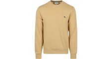Lacoste Mens Organic Cotton Fleece Crew Neck Sweatshirt Beige RRP£109 SIZE SMALL