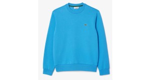 Lacoste Mens Organic Cotton Fleece Crew Neck Sweatshirt Blue RRP £109 SIZE LARGE